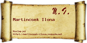 Martincsek Ilona névjegykártya